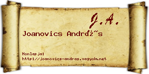 Joanovics András névjegykártya