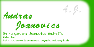andras joanovics business card